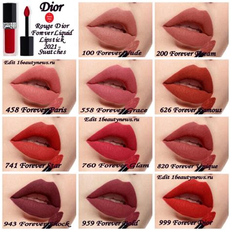 dior forever liquid swatch|dior lipstick color chart.